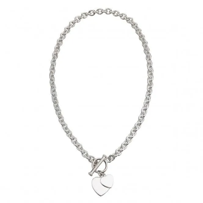 Collier N108 en argent sterling avec charm cœur et fermoir coulissant de 41cm - Beginnings Jewellery