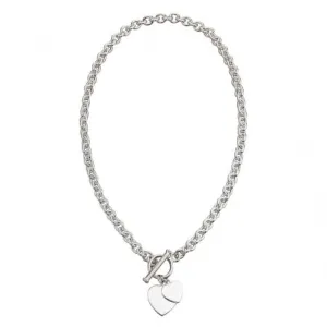 Collier N108 en argent sterling avec charm cœur et fermoir coulissant de 41cm - Beginnings Jewellery
