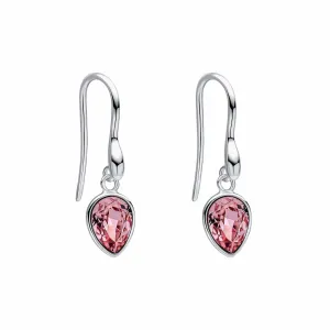 Boucles d'oreilles Beginnings en argent sterling avec cristaux rose clair E6490P - Bijoux Beginnings