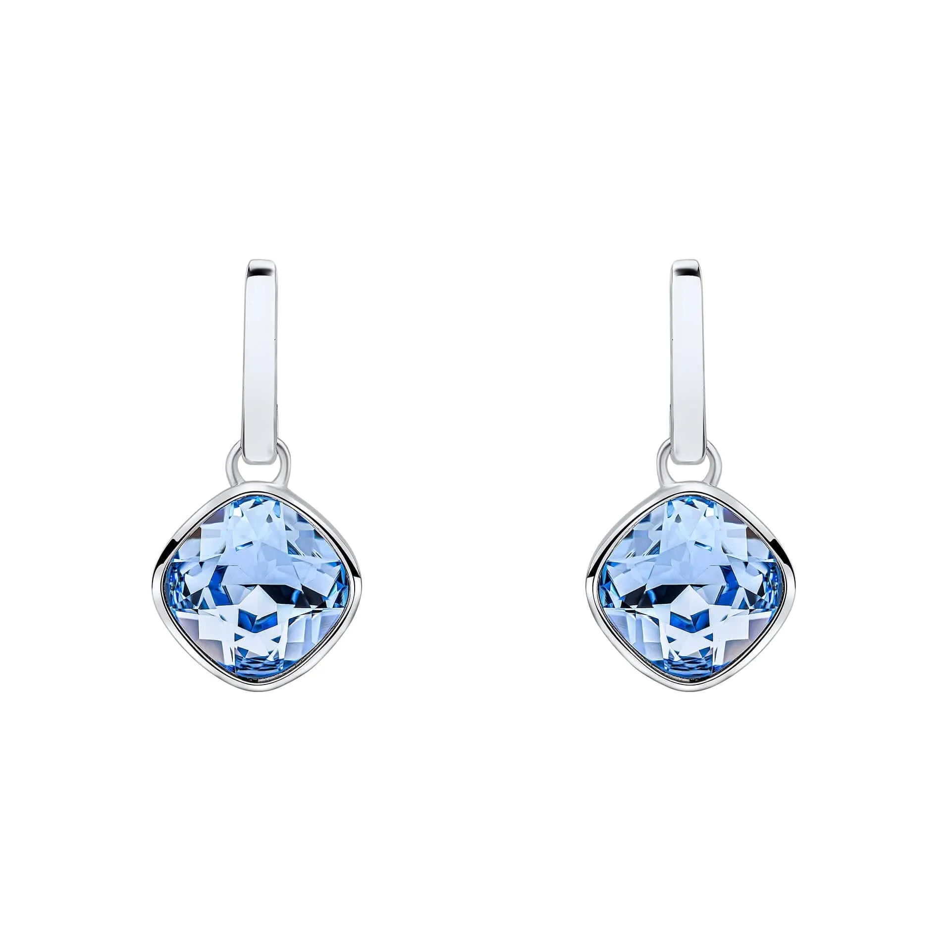Boucles d'oreilles en argent sterling avec cristaux de saphir bleu clair E6478T - Débuts Bijoux