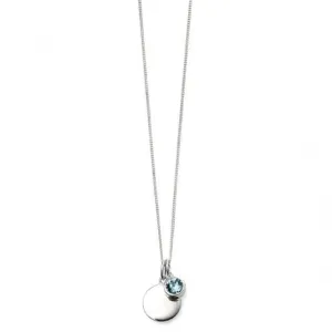 Pendentif en argent sterling avec pierre de naissance de mars P4592 - Débuts Bijoux