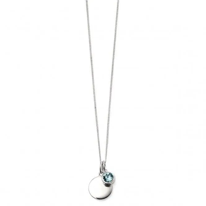 Pendentif en argent sterling avec pierre de naissance de mars P4592 - Débuts Bijoux