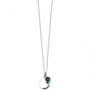 Pendentif en argent sterling avec pierre de naissance de mai P4594 - Débuts Bijoux