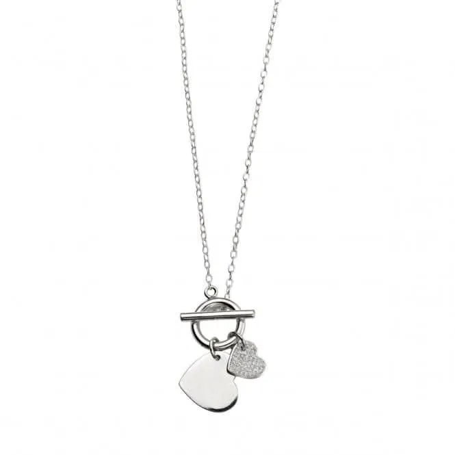 Collier Barre Double T N4086C Cz Pve en Argent Sterling Débuts Bijoux
