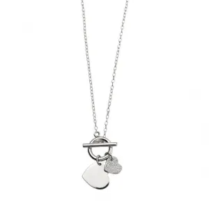 Collier Barre Double T N4086C Cz Pve en Argent Sterling Débuts Bijoux