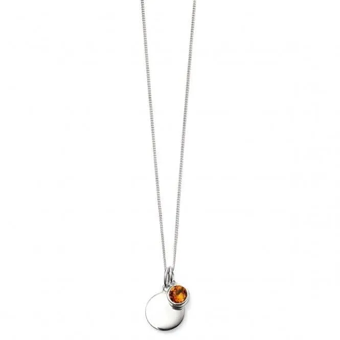 Pendentif en argent sterling avec pierre de naissance de novembre P4600 - Débuts Bijoux