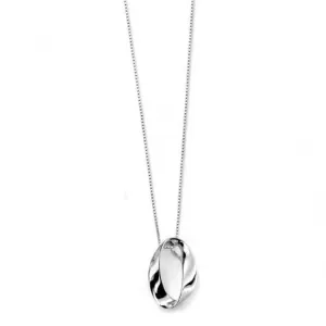Pendentif Ovale à Torsade Ouverte en Argent Sterling P3446 Bijoux Beginnings