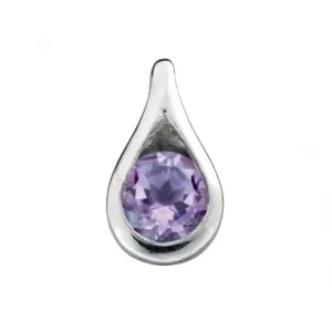 Pendentif Goutte d'Améthyste P146M en Argent Sterling - Débuts Bijoux