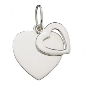 Pendentif Double Cœur en Argent Sterling P4256 - Débuts Bijoux