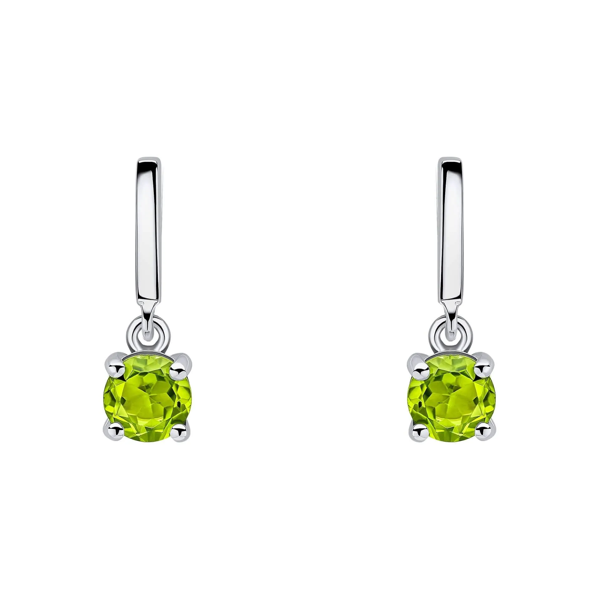 Boucles d'oreilles en argent sterling vert péridot E6486G de la collection Beginnings