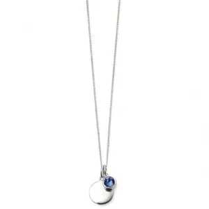 Pendentif en argent sterling avec pierre de naissance de septembre P4598 - Collection Beginnings Jewellery