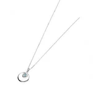Débuts Pendentif en Argent Sterling avec Topaze Bleu Ciel à Double Boucle P3738T - Bijouterie Débuts