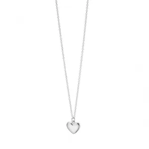 Colliers Petit Cœur Gonflé en Argent Sterling Massif N3761 - Débuts Bijoux