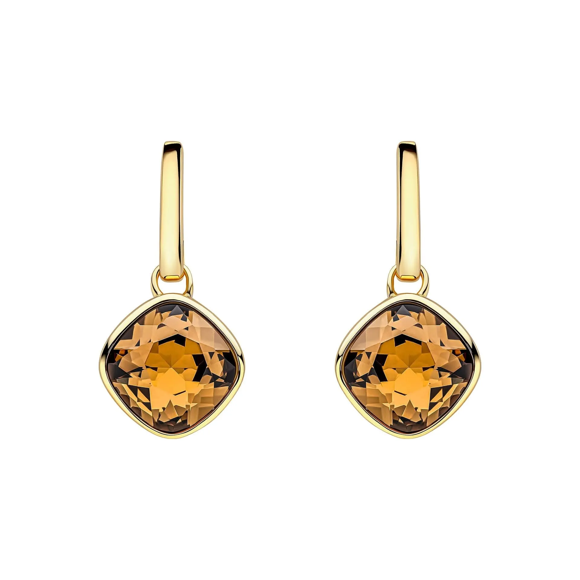 Boucles d'oreilles en cristal de topaze fumée bleu argenté sterling E6479Y - Débuts Bijoux