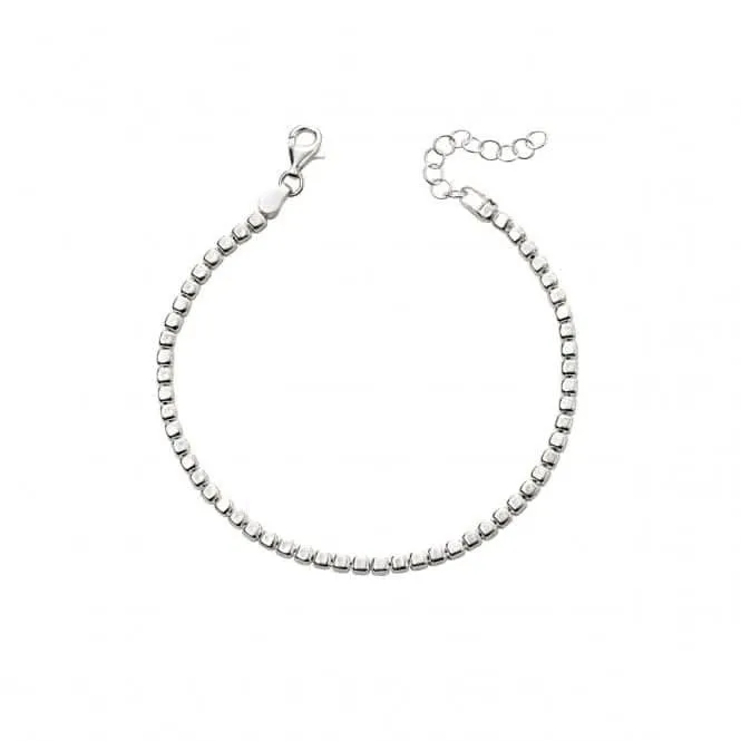 Bracelet en argent sterling avec cube poli 17 3cm B5190 - Débuts Bijoux