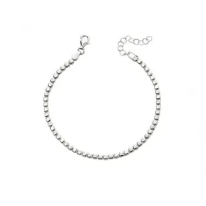 Bracelet en argent sterling avec cube poli 17 3cm B5190 - Débuts Bijoux
