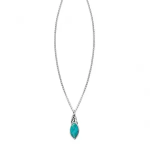 Pendentif en forme de feuille en turquoise et argent sterling P3860T - Bijoux Beginnings