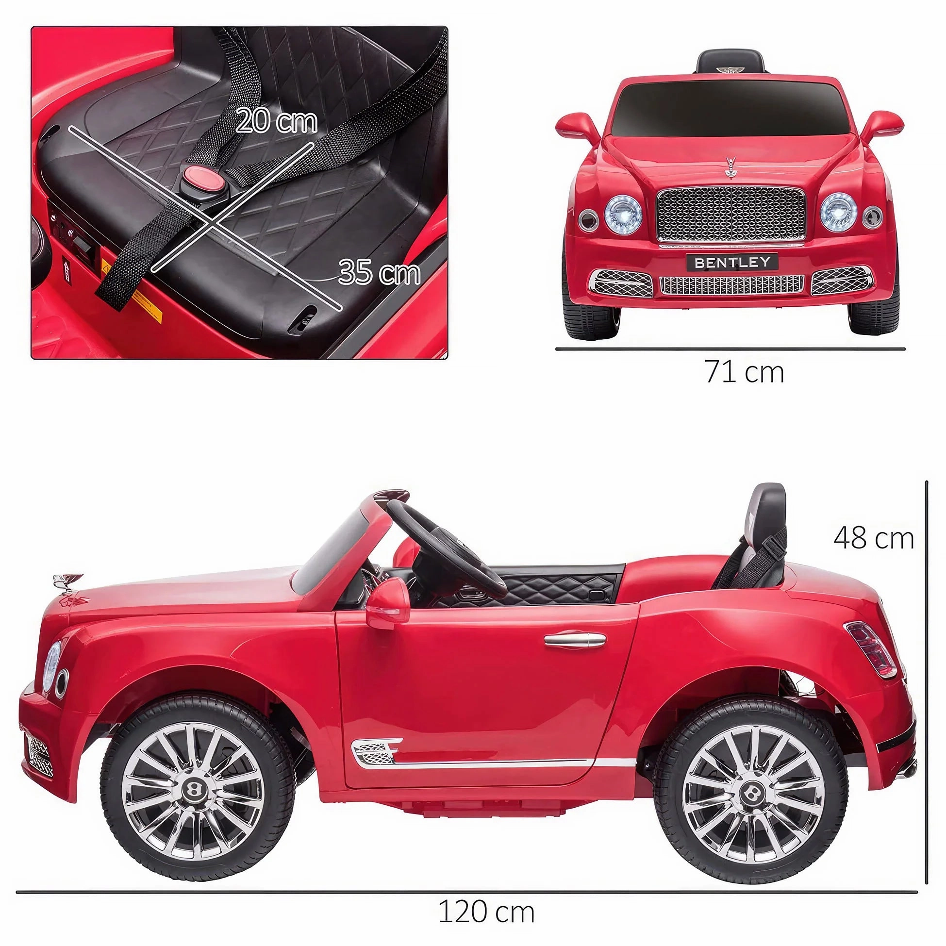 Bentley Mulsanne 12V Battery Ride-on Car - Colour Red - X-Display
