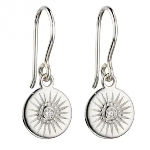 Boucles d'oreilles à goutte en disque taille diamant avec zirconium E6004C Beginnings Jewellery