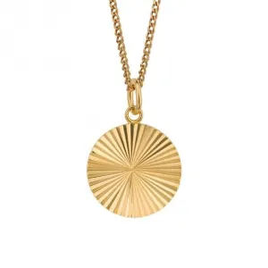 Pendentif rond plaqué or avec taille diamant P5247 Beginnings Jewellery
