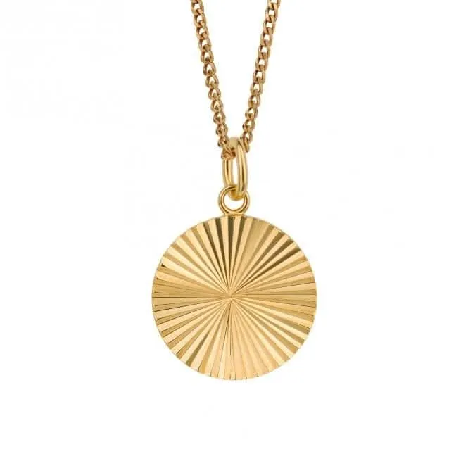 Pendentif rond plaqué or avec taille diamant P5247 Beginnings Jewellery