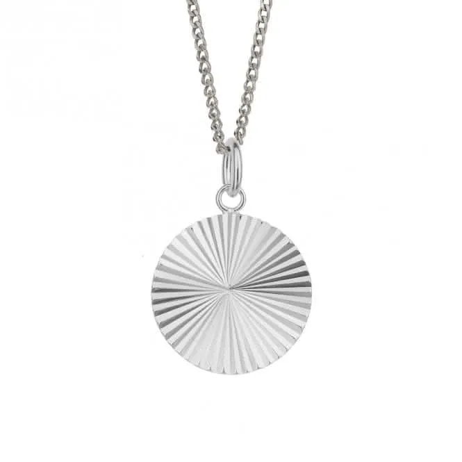 Pendentif rond en argent avec taille diamant P5246 Beginnings Jewellery