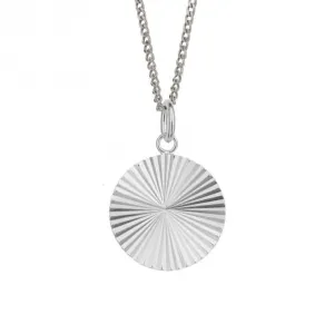 Pendentif rond en argent avec taille diamant P5246 Beginnings Jewellery