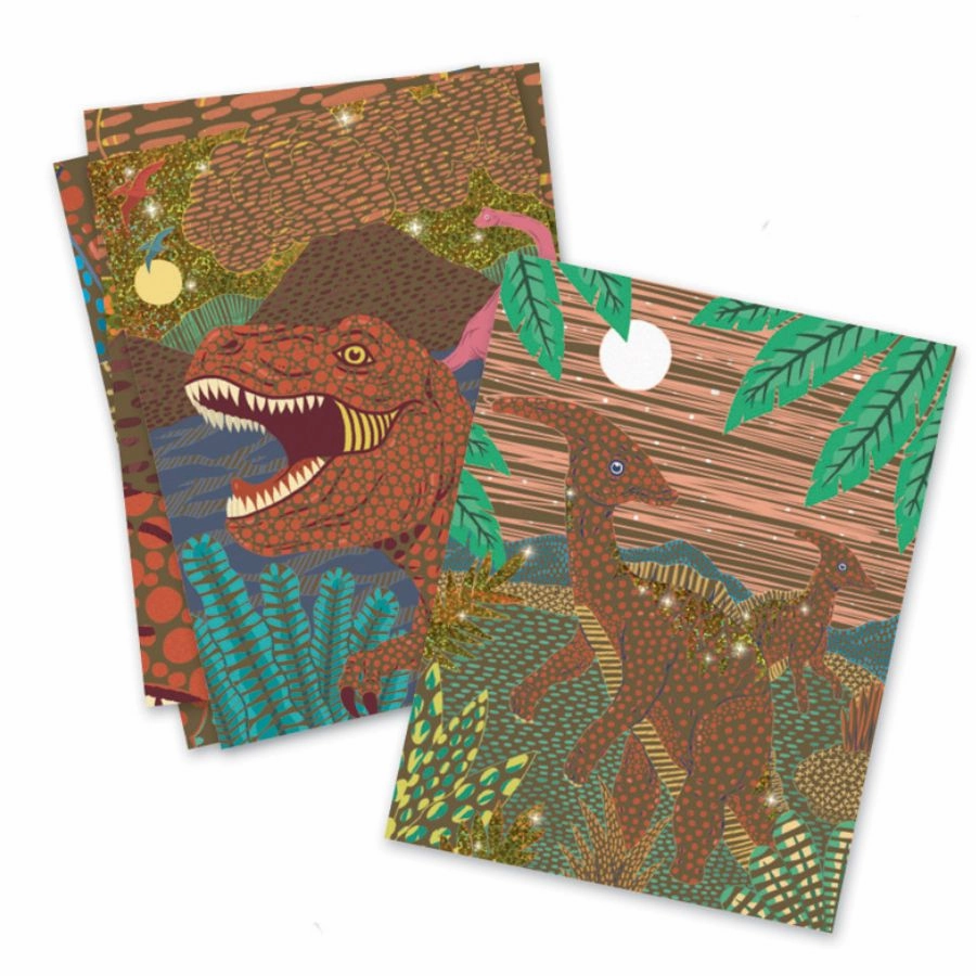 Djeco - When Dinosaurs Reigned Scratch Cards Scratch Art