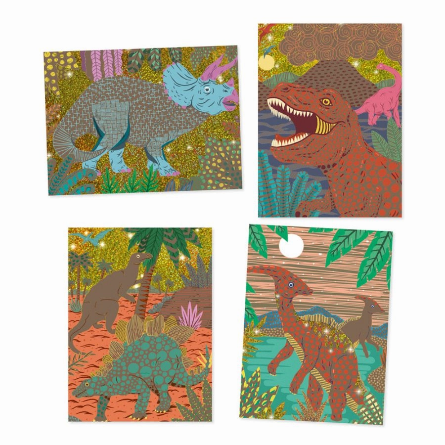 Djeco - When Dinosaurs Reigned Scratch Cards Scratch Art