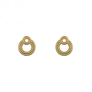 Boucles d'oreilles à clous à double cercle plaqué or avec crêtes E6243 Beginnings Jewellery