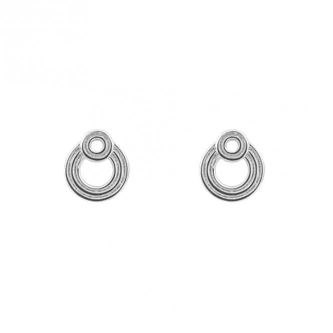 Boucles d'oreilles à clous à double cercle nervuré E6242 Bijoux Beginnings