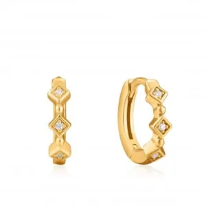 Boucles d'oreilles Huggie Brillantes Or Étincelant E023-01G Ania Haie Jewellery