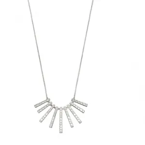Collier Elements Barre d'Argent à Goutte avec Finition Givrée N4298 Beginnings Jewellery