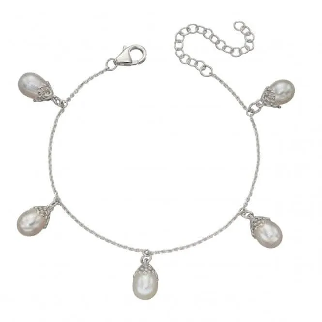 Bracelet à breloques perles baroques argentées Elements B5176W - Bijouterie Beginnings
