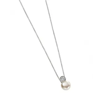 Pendentif goutte en argent Elements avec zirconium cubique et perle blanche P2855WZ364N217 - Bijoux Beginnings