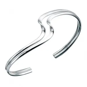 Bracelet Torq Style Double Vague Argent Elements B480 Bijoux Beginnings