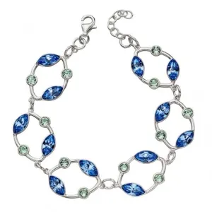 Bracelet Elements Silver Open Organic Saphire Chrysolite Swarovski B5174 Débuts Bijoux