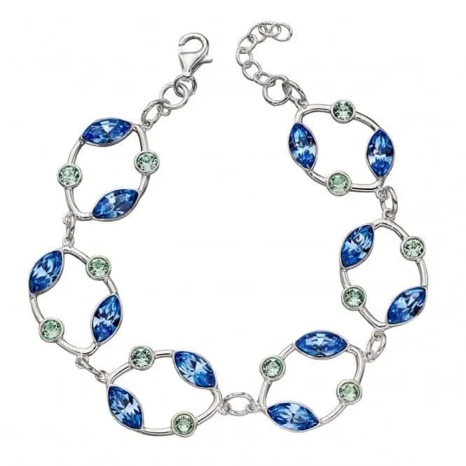 Bracelet Elements Silver Open Organic Saphire Chrysolite Swarovski B5174 Débuts Bijoux