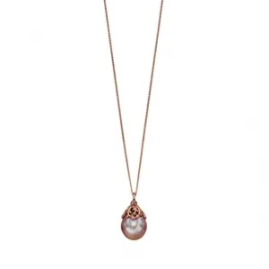 Éléments Pendentif Baroque Perle Goutte Plaqué Or Rose Argent P4707P Bijoux Beginnings