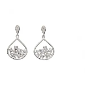 Boucles d'oreilles Elements en zircone argentée dispersée E5673C - Débuts Bijoux