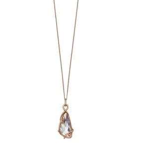 Pendentif en forme d'aile en cristal Swarovski argenté P4533C - Bijoux Beginnings