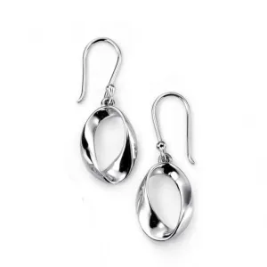 Boucles d'oreilles pendantes ovales à torsade ouverte en argent sterling Elements E4089 - Débuts de bijoux