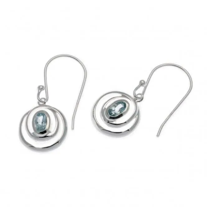 Boucles d'oreilles doubles en argent sterling avec topaze bleu ciel E4420T Beginnings Jewellery
