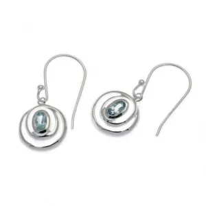 Boucles d'oreilles doubles en argent sterling avec topaze bleu ciel E4420T Beginnings Jewellery