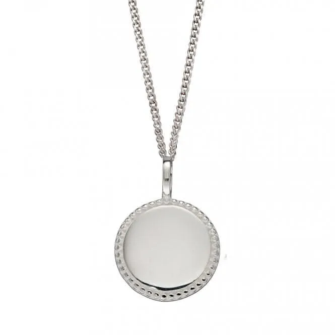 Pendentif disque gravable avec bordure millegrain P5000 Beginnings Jewellery