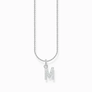 Collier Essentials en argent sterling avec lettre M en zircone KE2252-051-14-L45V Thomas Sabo