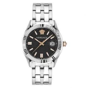 Montre Greca Time pour Homme en Acier Inoxydable Noir VE3K00322