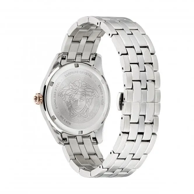 Montre Greca Time pour Homme en Acier Inoxydable Noir VE3K00322
