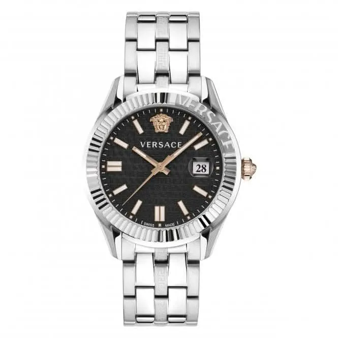 Montre Greca Time pour Homme en Acier Inoxydable Noir VE3K00322