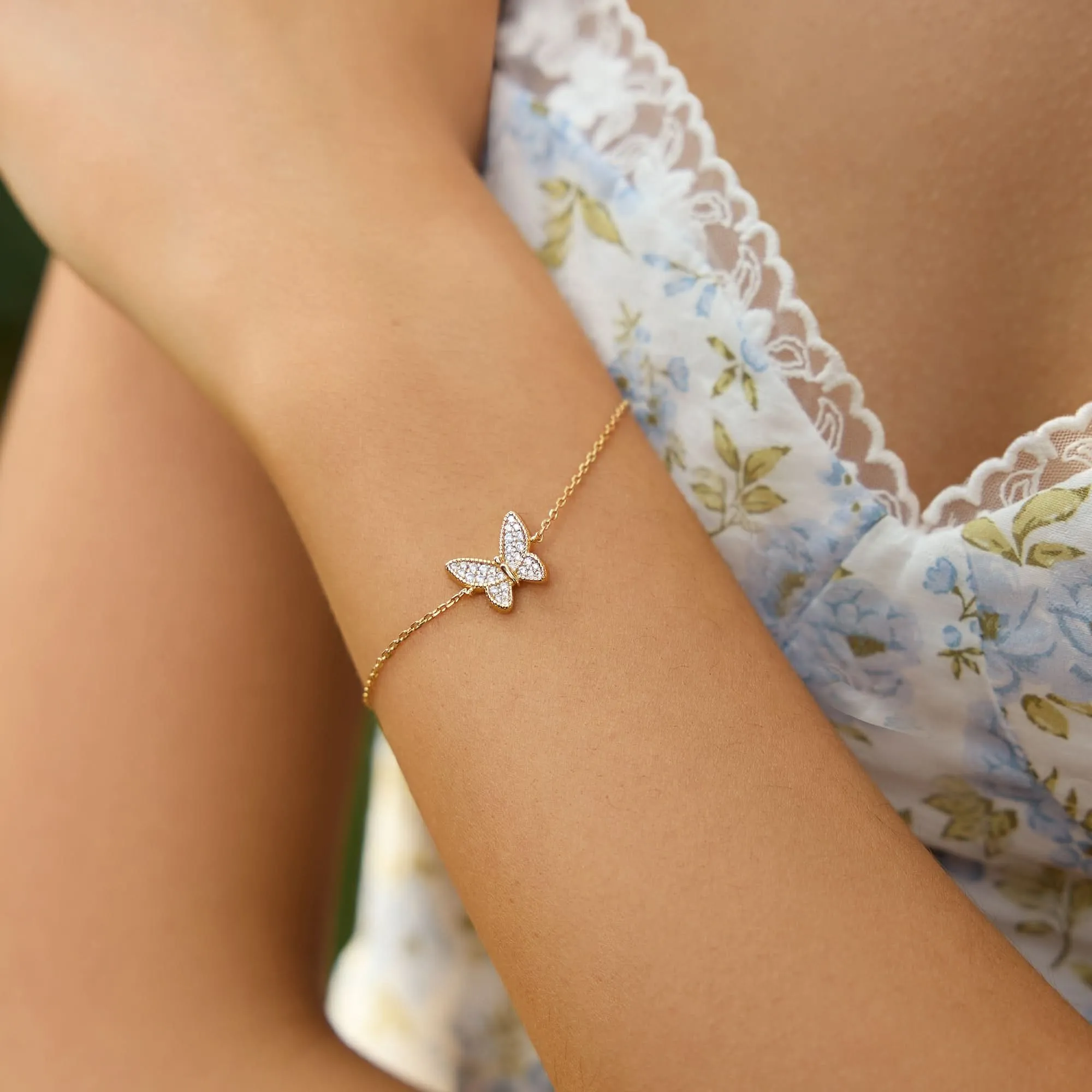 Bracelet Pavé Papillon Doré B064-02G Ania Haie Jewellery